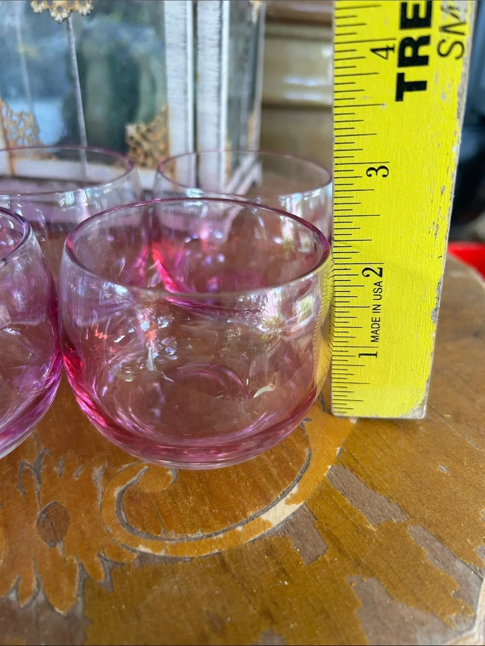 Vintage Gradient Cranberry Roly Poly Cocktail Glasses
